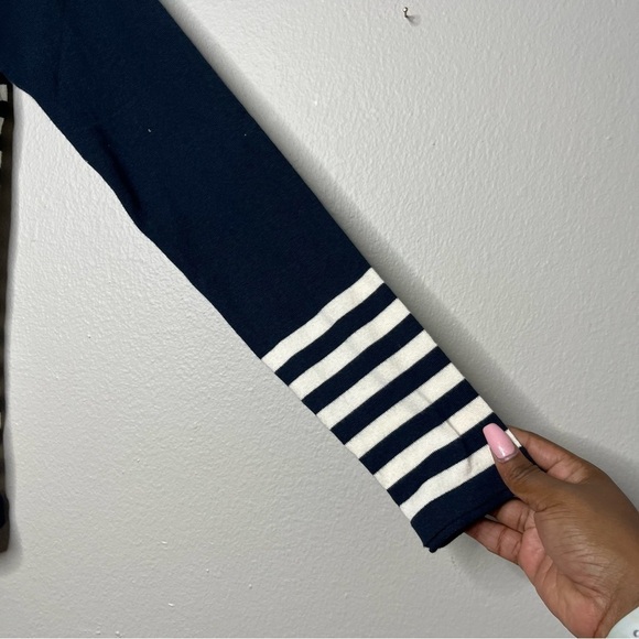 Duluth Women Turtleneck Sweatshirt XS S'no Sweat Sweater‎ Cool Max Blue White - Picture 3 of 9